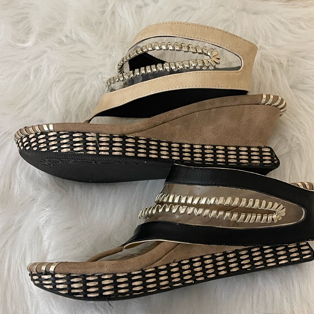 NEW MODZORI valencia 1 sandal in cream flips to black